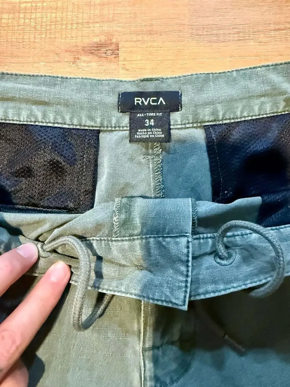 RVCA All-Time Fit Men's Green Chino Shorts Size 34